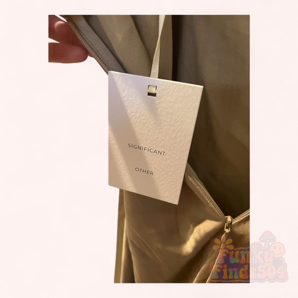 Significant Other Alessia Dress NWT Latte Satin One Shoulder Evening Gown Size 4 - Picture 10 of 11